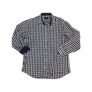 Bugatchi Comfort Classic Fit Button Up Blue White Check Dress Shirt